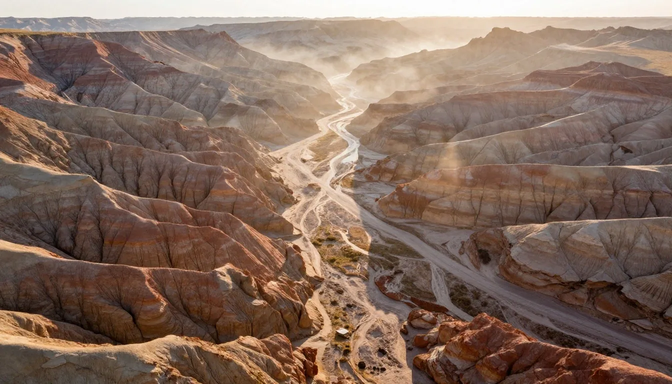 Paisaje de la formación Vaca Muerta con estratos sedimentarios erosionados